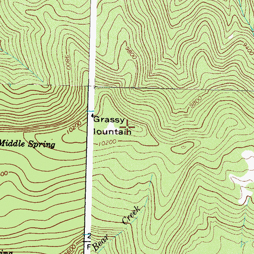 Topographic Map of Grassy Mountain, CO