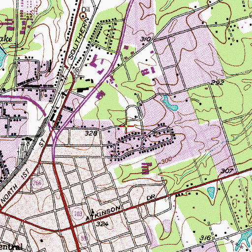 Topographic Map of Winston Park, TX