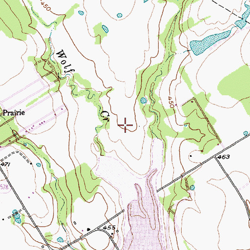 Topographic Map of Wolf Creek Park, TX