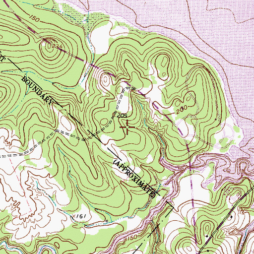 Topographic Map of Wolf Creek Park, TX