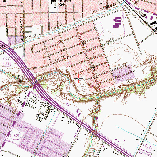 Topographic Map of Wood Park, TX