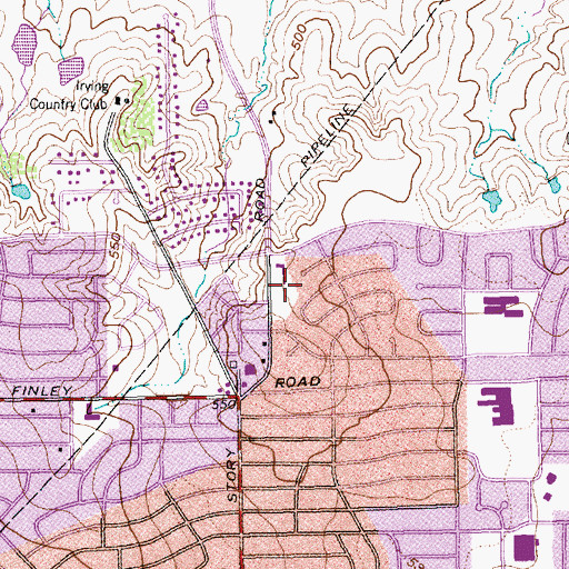 Topographic Map of Woodridge Park, TX