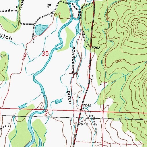 Topographic Map of Los Pinos Ditch, CO