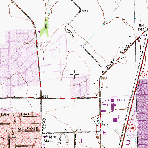 Topographic Map of Yarborough Park, TX