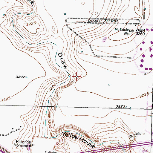 Topographic Map of Yellow House Canyon Park, TX