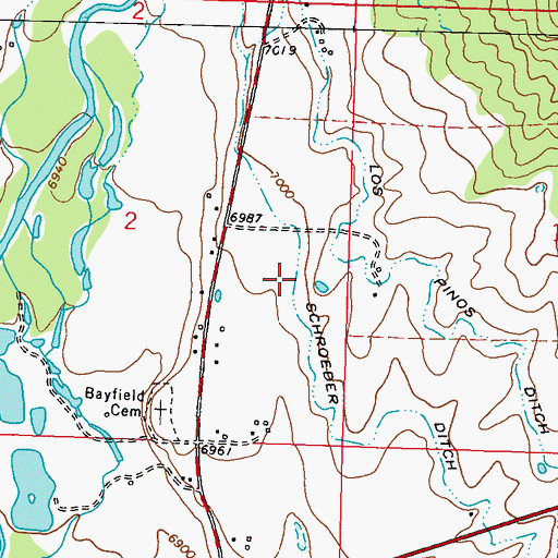 Topographic Map of Schroeder Ditch, CO