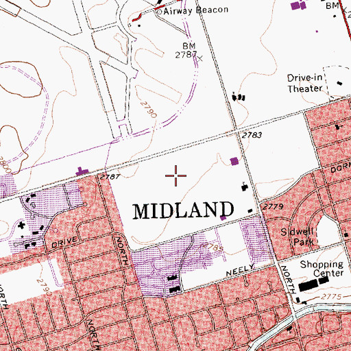 Topographic Map of Windlands Park, TX