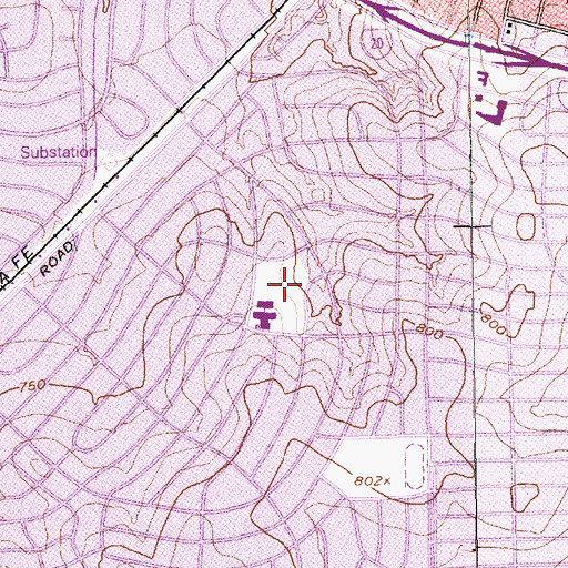 Topographic Map of Wedgewood Park, TX