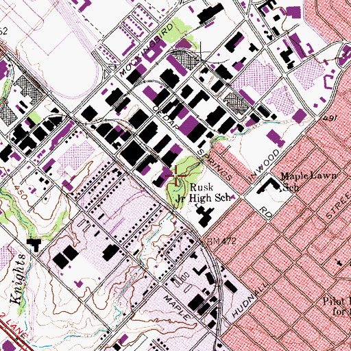 Topographic Map of Weichsel Park, TX