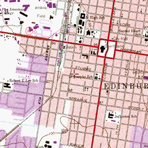 Topographic Map of West Park, TX