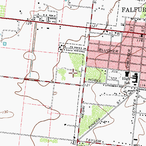 Topographic Map of West Side Park, TX