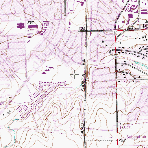 Topographic Map of Westcreek Park, TX