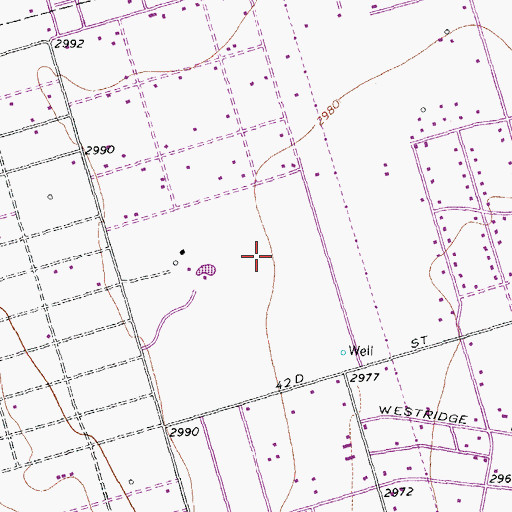 Topographic Map of Westlake Park, TX