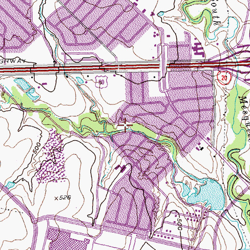 Topographic Map of Westover Park, TX