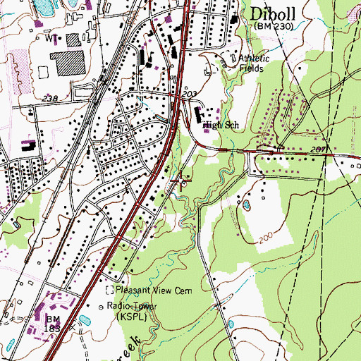 Topographic Map of Whispering Pines Park, TX