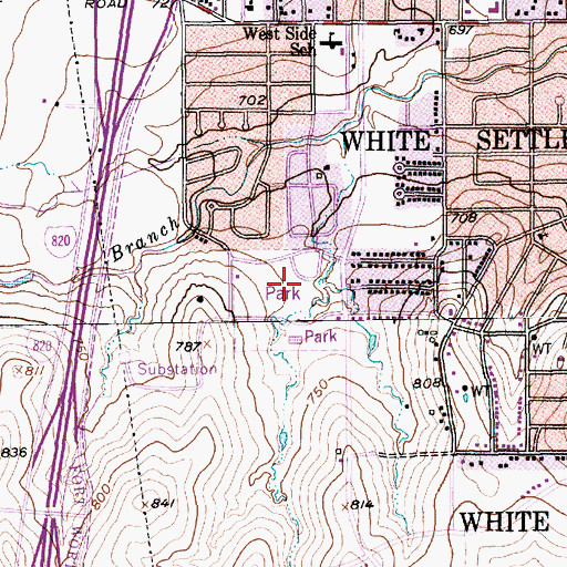 Topographic Map of White Settlement City Park, TX