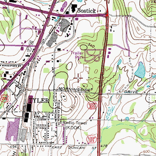 Topographic Map of Wilks Park, TX