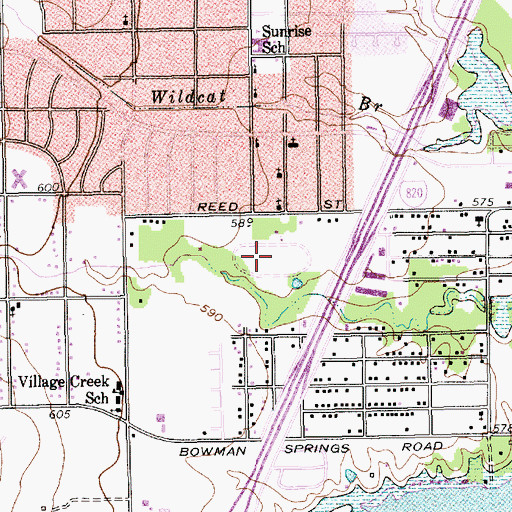 Topographic Map of Willian McDonald Park, TX