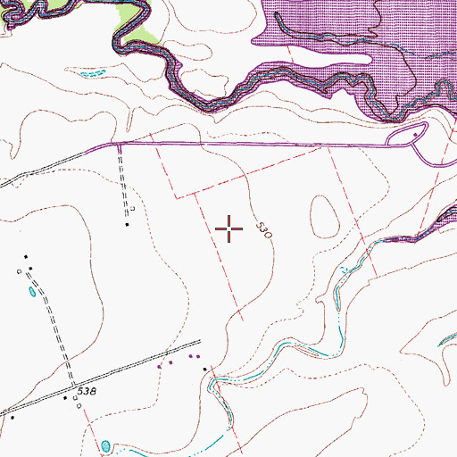 Topographic Map of Willis Creek Park, TX