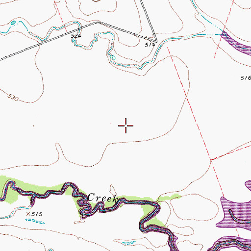 Topographic Map of Willis Creek Wildlife Area, TX