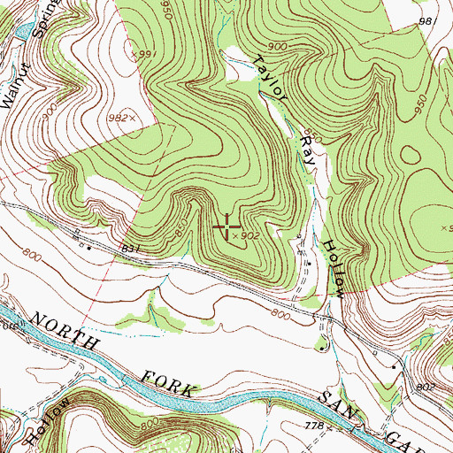 Topographic Map of Walnut Spring Park, TX