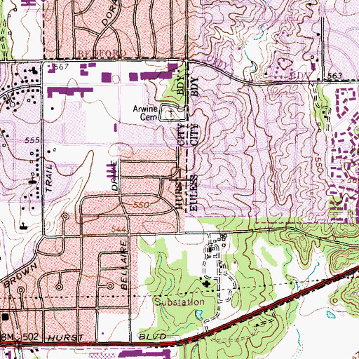Topographic Map of Wan-ka-kani Park, TX