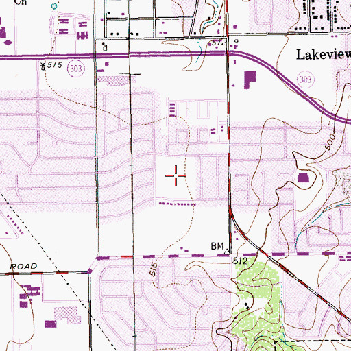 Topographic Map of Valley Park, TX
