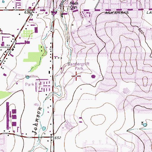 Topographic Map of Vandergriff Park, TX