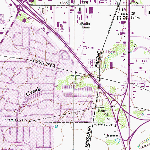 Topographic Map of Vaughn Camp Park, TX