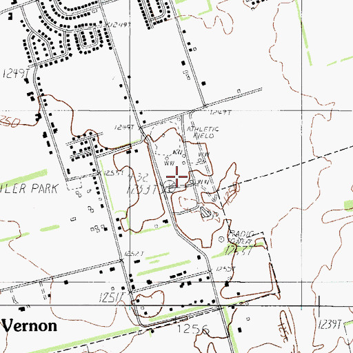 Topographic Map of Vernon City Park, TX