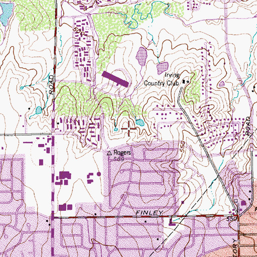 Topographic Map of Victoria Park, TX