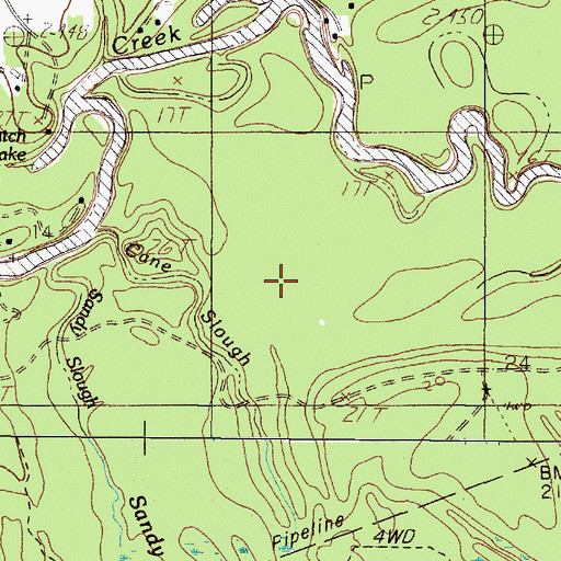 Topographic Map of Village Creek State Park, TX
