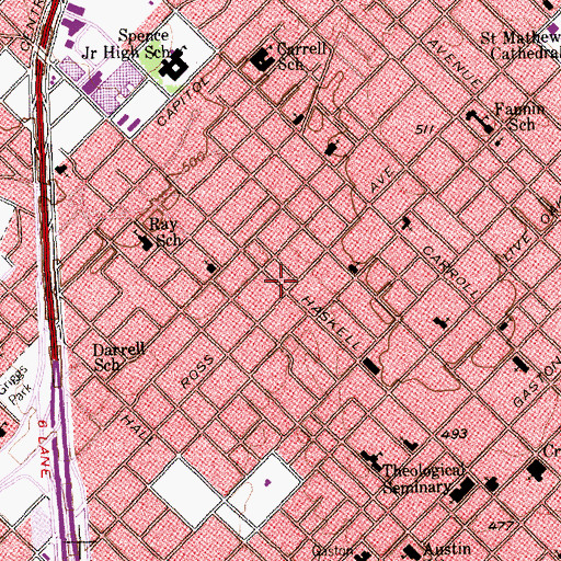 Topographic Map of Walford Park, TX