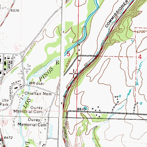Topographic Map of Commissioner Ditch, CO
