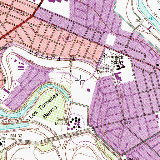 Topographic Map of Tony Gonzales Park, TX