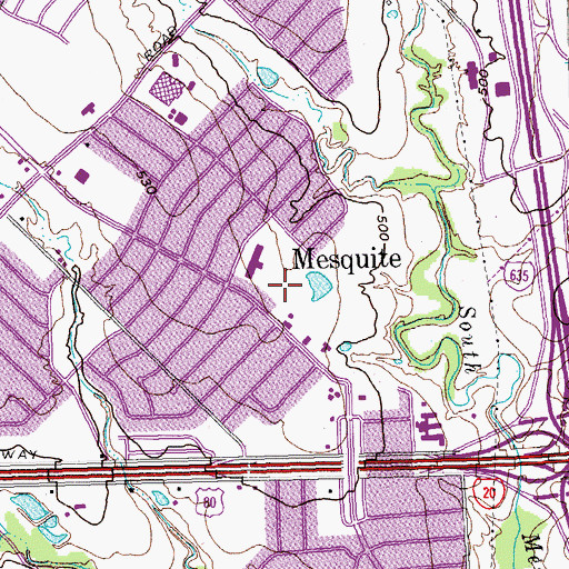 Topographic Map of Tosch Park, TX