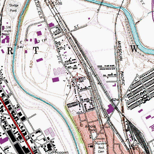 Topographic Map of Trader Oak Park, TX