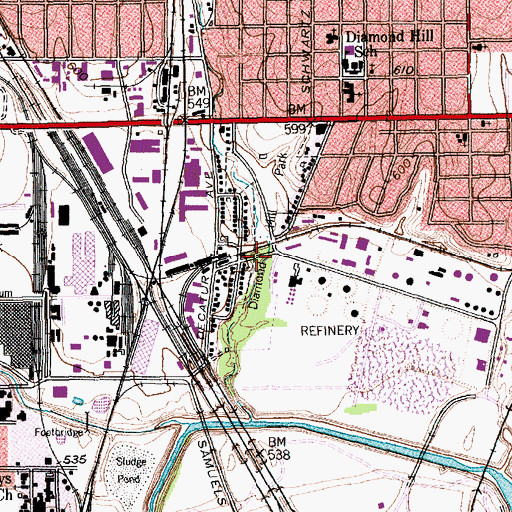 Topographic Map of Trail Drivers Park, TX
