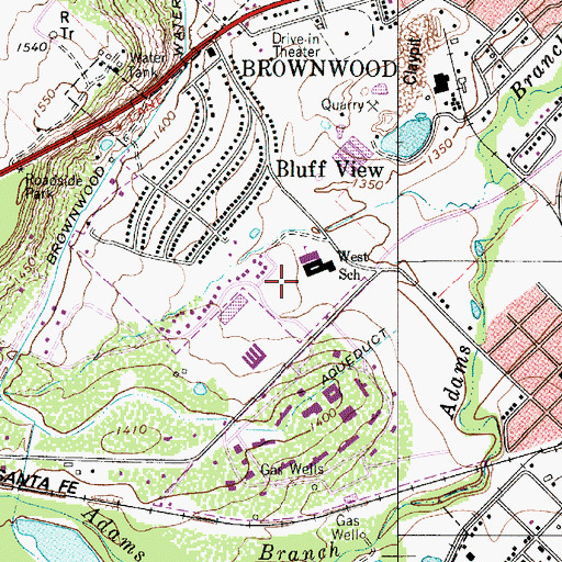 Topographic Map of Trigg Park, TX