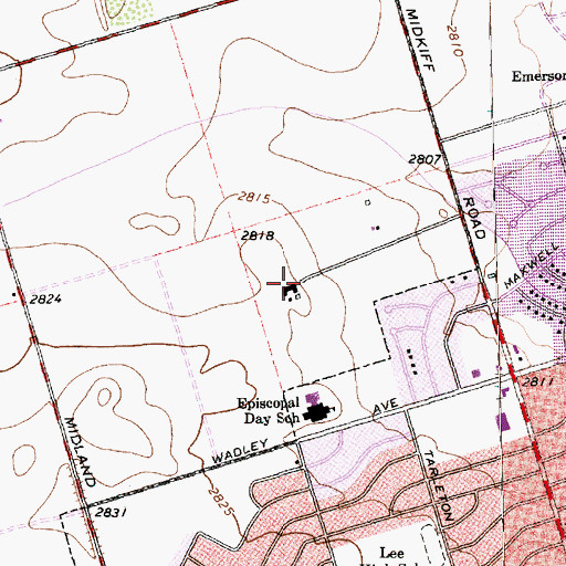 Topographic Map of Trinity Park, TX