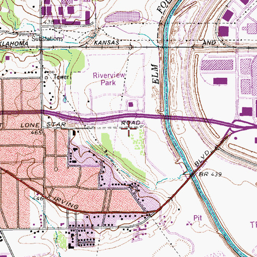 Topographic Map of Trinity View Park, TX