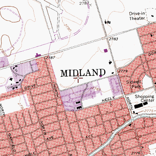Topographic Map of Tumbleweed Park, TX