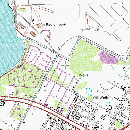 Topographic Map of Turtle Cove Park, TX