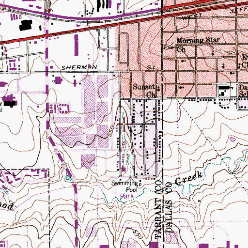 Topographic Map of Tyre Park, TX