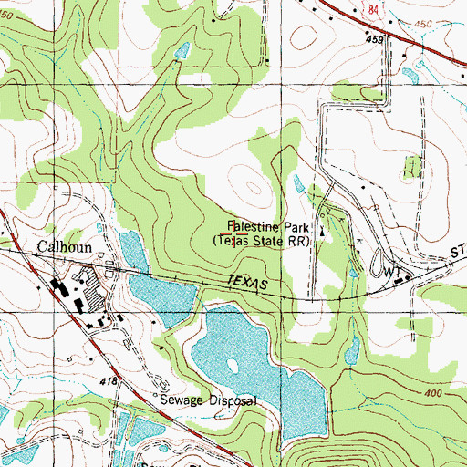 Topographic Map of Texas State Railroad State Historical Park, TX