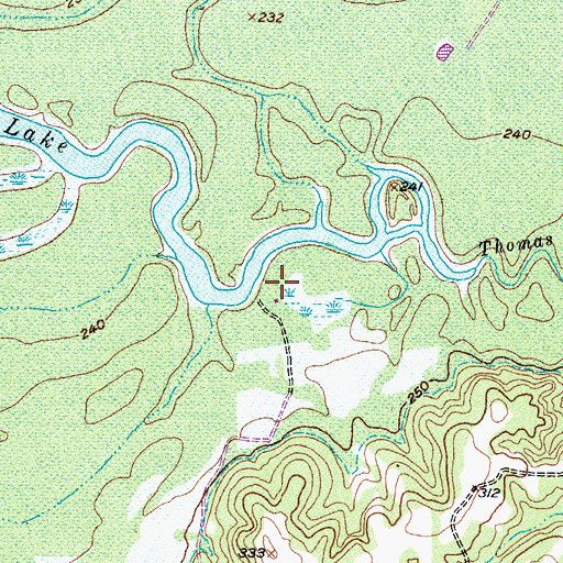 Topographic Map of Thomas Lake Park, TX