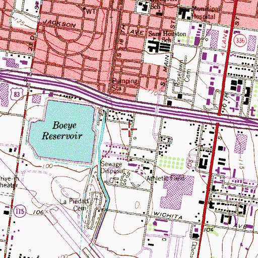Topographic Map of Thompson Park, TX