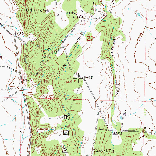 Topographic Map of Shellhammer Ridge, CO