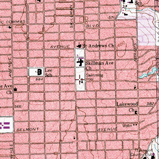 Topographic Map of Tietz Park, TX