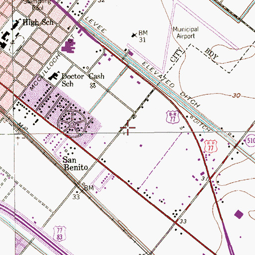 Topographic Map of Stokey Park, TX